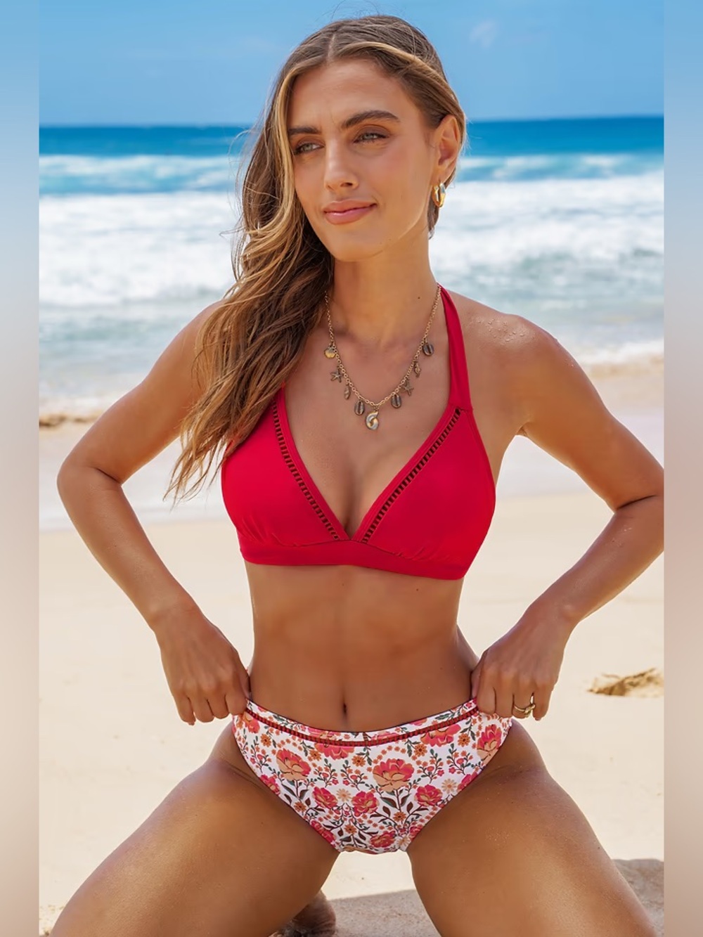 Cupshe:  Blooming Mosaic Floral Bikini bottom